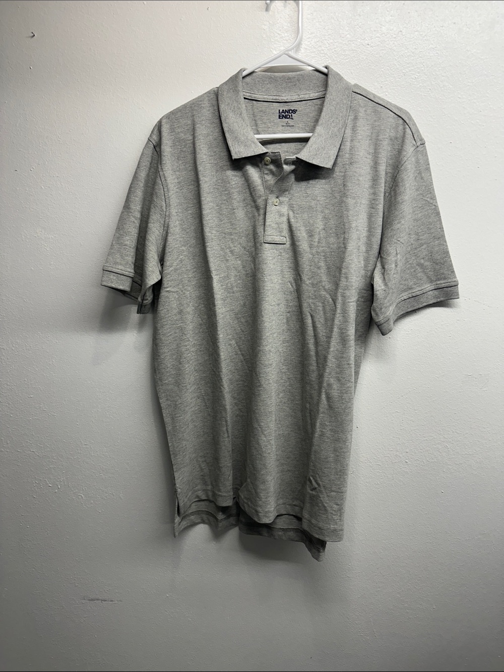 Lands' End Men's Light Gray Polo Shirt
